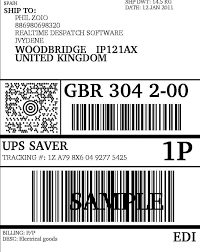 All inbound and outbound charges for the account can be tracked using this number. Shipping Label Example