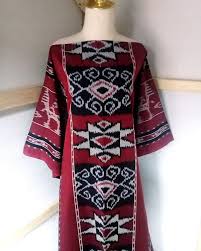 Modifikasi kain tenun jadi gaun panjang kembang. Pin Di Tenun Ikat Dress