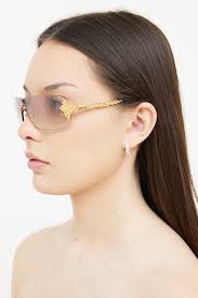 Fred // Gold Pearl Rectangular Sunglasses