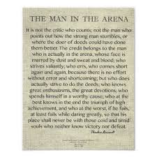  The Man In The Arena Quote By Theodore Roosevelt Poster 11 X 14 Amazing Inspirational Quotes Theodore Roosevelt Quotes