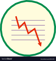 Red Moving Down Arrow Financial Chart