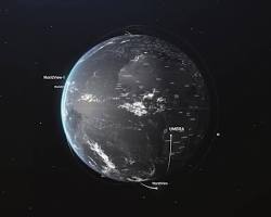 Image of Vantor's WorldView3 high resolution image of Starlink satellite in orbit