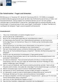 In dem vertrag zwischen externem verkehrsleiter und dem unternehmen, für das er die verkehrsgeschäfte leitet, sind die. Der Verkehrsleiter Fragen Und Antworten Pdf Free Download