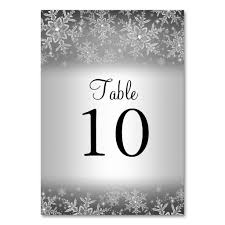 Crystal Snowflake Silver Winter Table Number Card Zazzle Com Wedding Table Number Cards Winter Table Winter Wedding Table Numbers