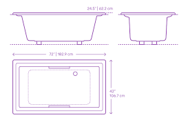 60 inches length, 32 inches width, 18 inches height. Bathtubs Baths Dimensions Drawings Dimensions Com