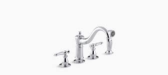 Best white 4 hole kitchen faucets. K 158 4 Antique Kitchen Sink Faucet Kohler