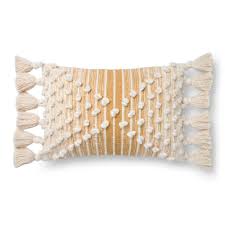 You can accessorize your patio, living room. Ivory And Gold Rectangular Throw Pillow With Tassels Ivory Throw Pillows Lumbar Pillow Gold Pillows