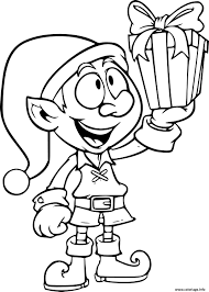 Envie de jouer aux meilleurs coloriage de bienvenue sur notre page coloriage de noël du site jeu.info. Coloriage Lutin Noel Hd Avec Cadeau Dessin Lutin De Noel A Imprimer