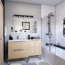 Salles De Bains Modernes Styles Et Tendances Leroy Merlin Salle De Bains Double Vasque Leroymerlin Salle De Bain Meuble De Salle De Bain