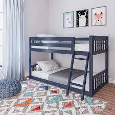 Shop for kids low bunk beds online at target. Amazon Com Max Lily Solid Wood Twin Low Bunk Bed Blue Furniture Decor