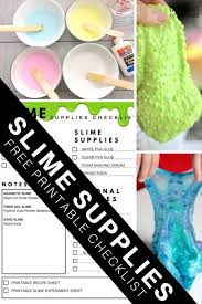 Printable Slime Supplies Checklist For Making Slime Slime Recipe Homemade Slime Kit Homemade Slime