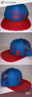 Nwt Vans X Marvel Spider Man Snapback Trucker Hat Van Accessories Hats For Men Vans Logo