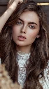 Thick long hair with choppy cuts: Brown Hair Girl Face Freckles 828x1792 Iphone 11 Xr Wallpaper Background Picture Image