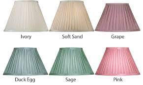 The silk diffuses the light, creating a soft, pure glow. Box Pleat Faux Silk 16 Inch Lamp Shade Choice 6 Colours Universal Lighting