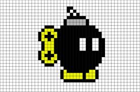Bob Omb Mario Pixel Art From Brikbook Com Bobomb Supermariobrothers Nintendo Mariobros Mariobrothers Bomb P Pixel Art Pixel Art Pattern Pixel Art Design