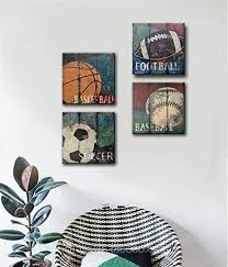 We offer sports wall decor items such as team clocks, team and dynasty banners, and logo flags. Soccer Football Sports Themed Canvas Room Baby Nursery Wall Decor Basketball For Sale Online Ebay