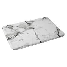 A bathroom rug placed next to the shower or bath can absorb extra water dripping after you are done washing your hair and body. 24 X36 Chelsea Victoria Bath Mat Black White Deny Designs Target
