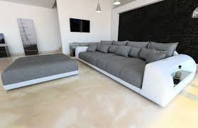 240 x 79 x 96, flachgewebe grey, holzfüsse eiche geölt, keinerlei flecken oder beschädigungen, neuwertig Grosses Big Sofa Miami Mit Grossen Sitzpolstern Und Led Beleuchtung