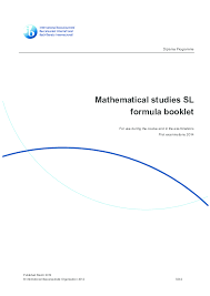 Pdf Mathematical Studies Sl Formula Booklet Mathematical Studies Sl Formula Booklet Ibo Jane Academia Edu