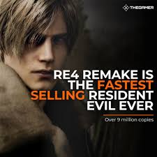 Resident Evil 4 (2023) is officially the fastest-selling game in the  series' history. A critical and commercial masterpiece that's keeping the  survival horror flame alive.