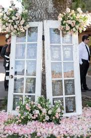 Rustic Glass Door Wedding Seating Chart At Santa Lucia