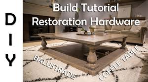 Coffee table restoration hardware reclaimed russian oak plinth, source: Diy Balustrade Coffee Table Youtube