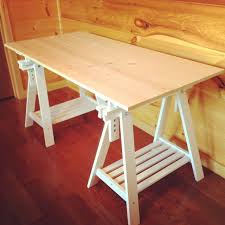 Diy Ikea Sawhorse Desk Homemade Desk Sawhorse Desk Ikea Diy