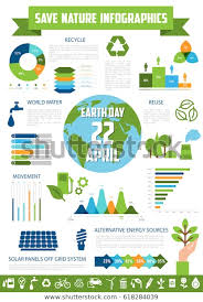 Save Nature Infographic Template Earth Day Stock Vector
