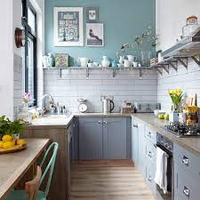 Solid oak restaurant tabletop square 620mm x 620 x 40mm (20mm stave) , £45.00. Budget Kitchen Makeover With Grey Cabinets Metro Tiles And Pale Wood Laminate Worktops
