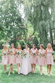 Oh So Dreamy Summer Garden Wedding Brittany Lee Photography Blush Bridesmaid Dresses Summer Summer Bridesmaid Dresses Short Garden Wedding Bridesmaids