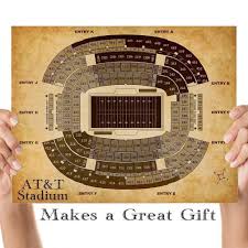 Amazon Com At T Stadium Football Seating Chart 11x14
