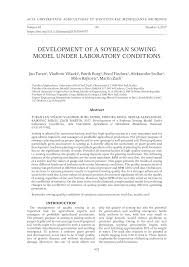 Pdf Development Of A Soybean Sowing Model Under Laboratory