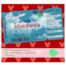 Printable Ticket To Disney Disneyworld Disneyland Boarding Pass Surprise Vacation Trip Ticket Digital File You Fill And Print Printable Tickets Disney Trip Surprise Disney Tickets