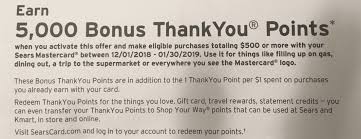 Your billing statement also shows your transactions; Expired Targeted Citi Sears Card Spending Bonus Spend 500 Get 5 000 Citi Thankyou Points Doctor Of Credit
