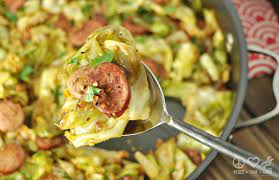 A quick and easy comfort food featuring fried kielbasa sausage and seasoned cabbage. Fried Cabbage With Kielbasa Low Carb Paleo Gluten Free