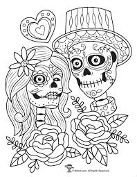 Color in the wonderful family, clicking the different colored pencils at the bottom to pick out what color you want to use, and then click on the space of the picture you want to. Day Of The Dead Couple Adult Coloring Free Woo Jr Kids Activities