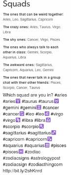 The libra woman cancer man couple enjoy hanging out together, until he has one of his emotional outbursts. Squads The Ones That Can Be Weird Together Aries Leo Sagittarius Capricorn The Crazy Ones Aries Taurus Virgo Libra The Shy Ones Cancer Virgo Pisces The Ones Who Always Talk To Each