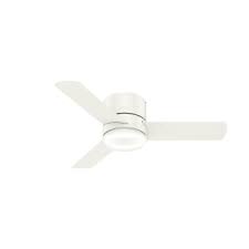 Find the best flush mount ceiling lights for smaller spaces or areas with low ceilings at hunter. Hunter 59452 Fresh White Minimus 44 Hugger Ceiling Fan With Dc Motor Remote Control And Led Light Kit Included Lightingdirect Com