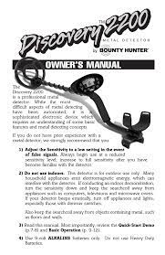 Related manuals for bounty hunter time ranger. Bounty Hunter Discovery 2200 Owner S Manual Manualzz