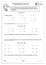 Introduce them with the way on how to answer the question. Algebra For Year 6 Age 10 11 Urbrainy Com