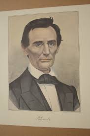 Buy Abraham Lincoln Portrait LARGER Size Print by Currier and Ives Reprint  of Lithograph /vintage Book Plate Page 1950s Online in India