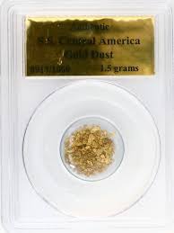 This beautiful gold leaf flake is not designed to be melted down. Natural Gold Flakes And Dust 1 5 Grams Encapsulated Pcgs Authentic S S Central America 1857