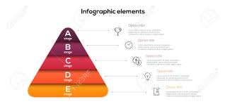 Business Pyramid Chart Infographics With 5 Steps Pyramidal Stages