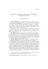 Şi un ziarist, în cursul căreia acesta îi pune întrebări spre a afla părerile personalităţii în diverse probleme (de actualitate), în vederea publicării lor în presă sau a difuzării lor la radio şi televiziune; Pdf Interviu Cu Sociologul Dan Banciu La Implinirea Varstei De 70 De Ani