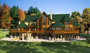 A ranch home's horizontal lines look best on a flat site, but can appear more modern. Acadia Home Plan By Golden Eagle Log Timber Homes
