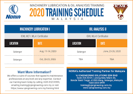 Request information to get all the details you need! Noria Training Malaysia Mlt Mla Icml Exam Machinery Lubrication Technician Analyst Level 1 2 3