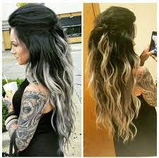 Black And White Ombre Black White Ombre Silver Hair Extensions Hair Styles Ombre Hair