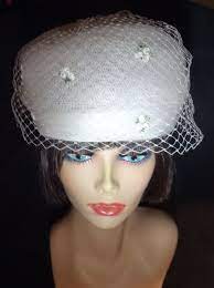 Vintage Off White Pillbox Hat With Embroidered Floral Accents White Pillbox Hat Hats Pillbox Hat