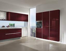 Add A Splash Of Vibrant Colour With The 4030 Gl In Wine Red High Gloss Lacquer This Handleless Design Kitchen Design Color Red Kitchen Curtains Red Kitchen