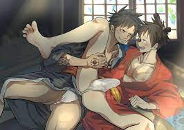 one piece hentai gay luffy and law anal sex bareback big cock deep in
